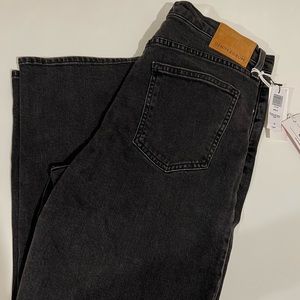 Aritzia Denim Forum Arlo Jeans High Rise Straight Leg High-Waist Black Denim NWT